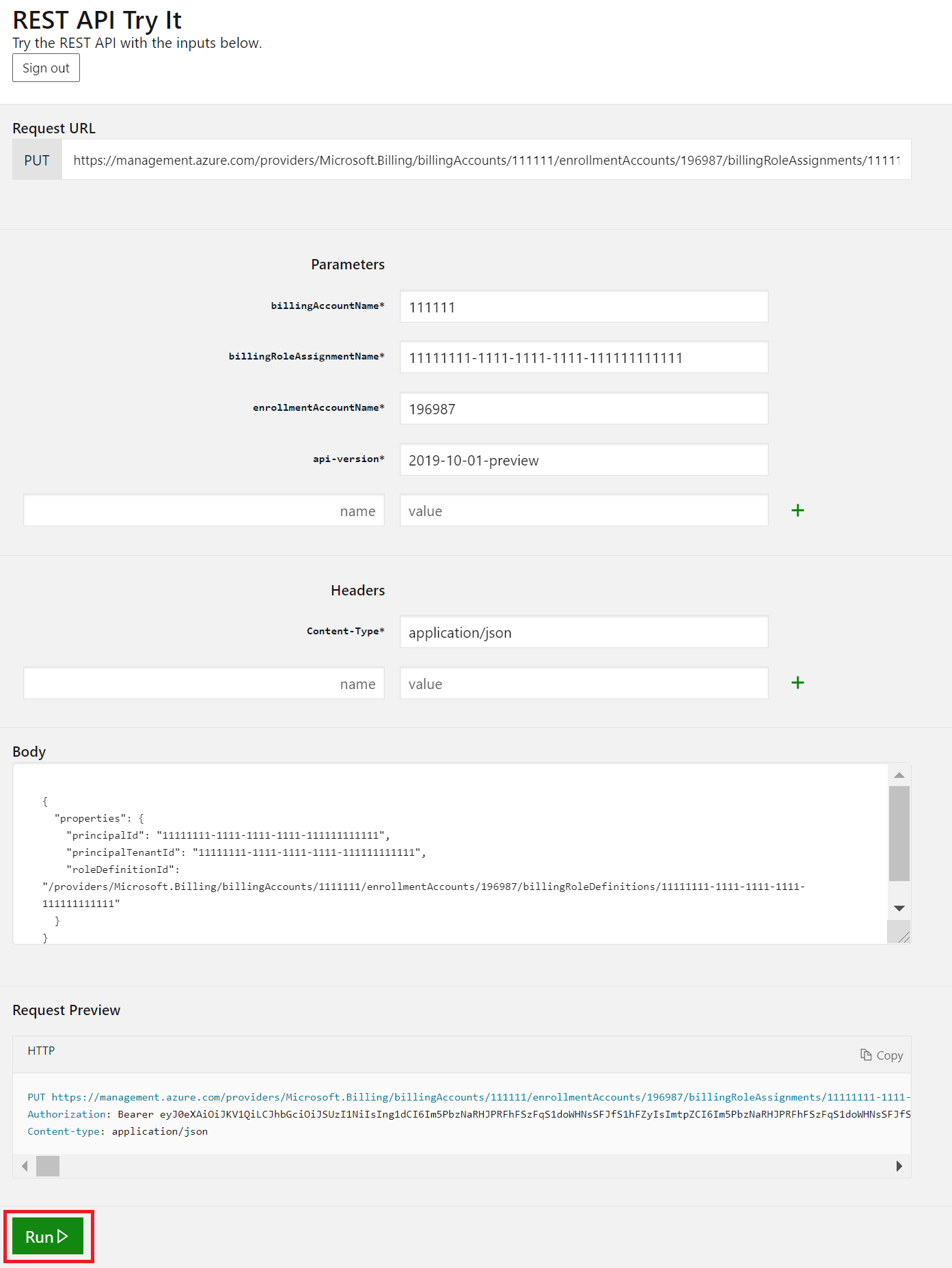 Captura de tela mostrando o artigo Opção Experimentar nas Atribuições de função da conta de registro – Put.