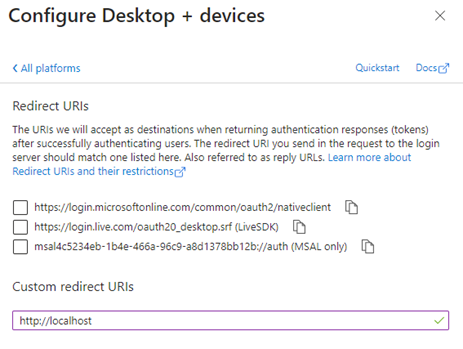 Configurar menu Área de Trabalho + dispositivos