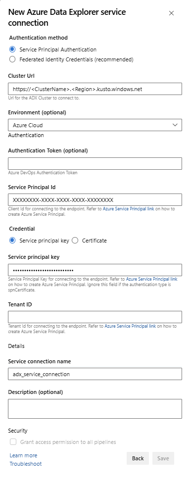 Captura de tela mostrando como editar uma conexão de serviço.