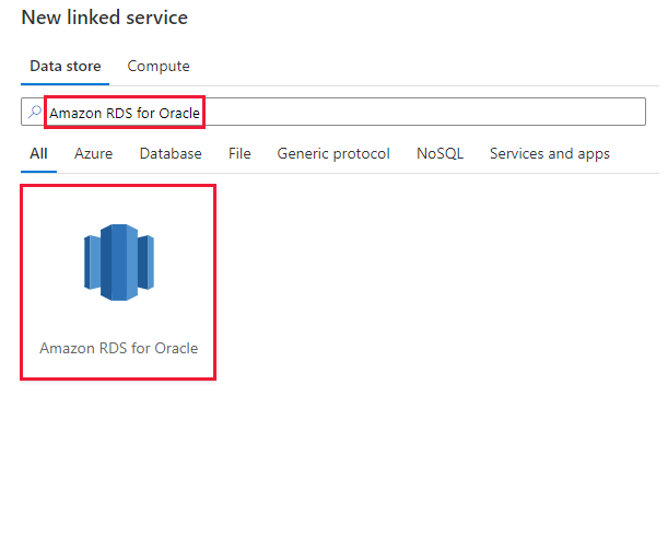 Captura de&nbsp;tela do conector Amazon RDS para Oracle.