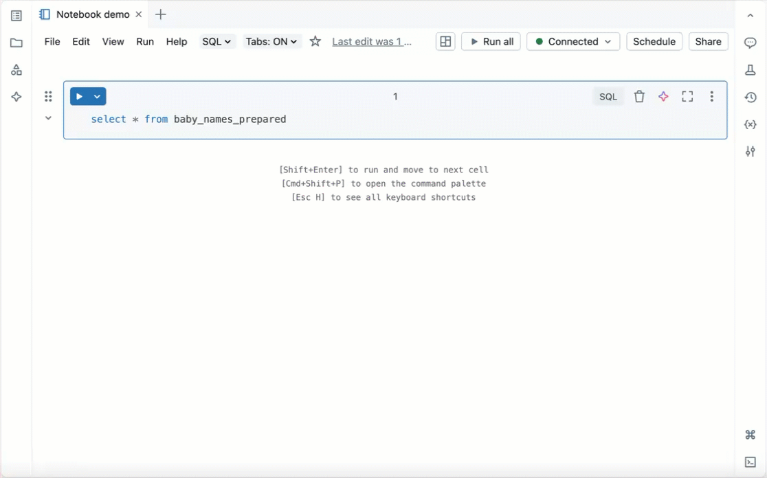 Demonstração do notebook do Databricks
