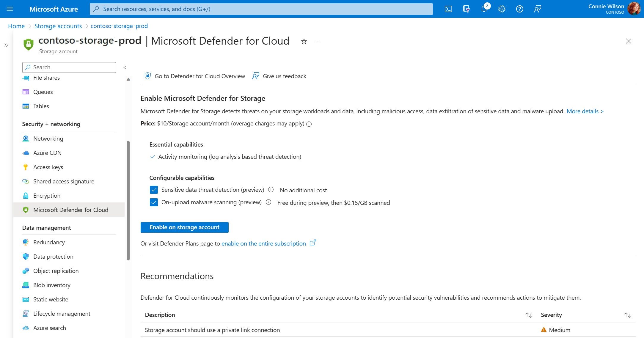 Proteger Suas Contas De Armazenamento Do Azure Usando O Microsoft Defender Para Nuvem Azure