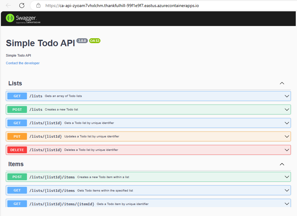 Captura de tela mostrando o aplicativo na interface swagger.