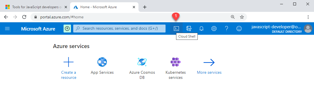 If you use the Azure portal, the Azure CLI is available in the portal from the top navigation bar.
