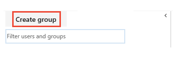 Captura de tela do botão Criar grupo.