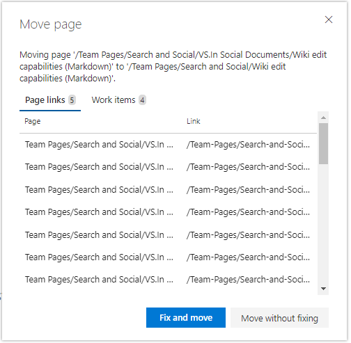Mover links da página