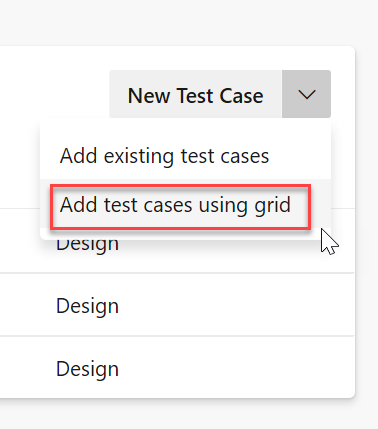 Adicione casos de teste usando o Grid.