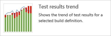 Captura de tela do widget de tendência de resultados de teste.