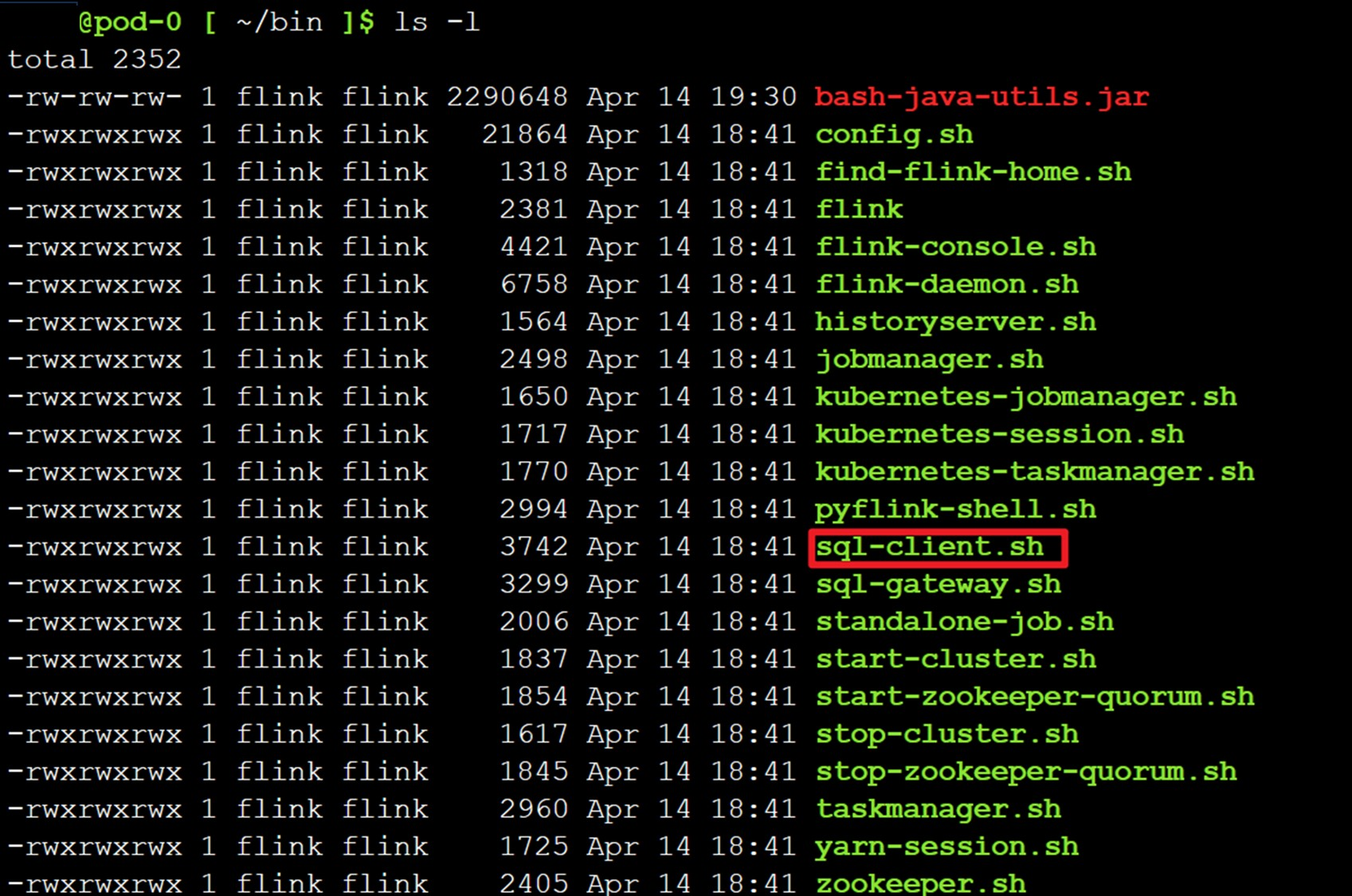 Screenshot how to find sql client file.