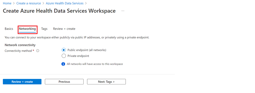 Captura de tela que mostra a guia Rede.