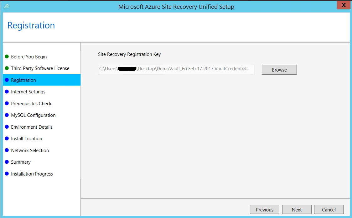 Configurar a recuperação de desastre de servidores locais físicos para o  Azure Site Recovery - Azure Site Recovery