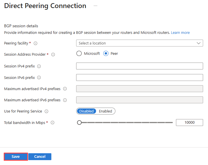 Captura de tela mostrando a página Conexão de emparelhamento do Direct.