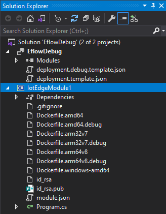 Captura de tela da configuração do modelo do Dockerfile