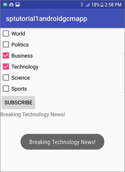 Notificações de notícias de tecnologia