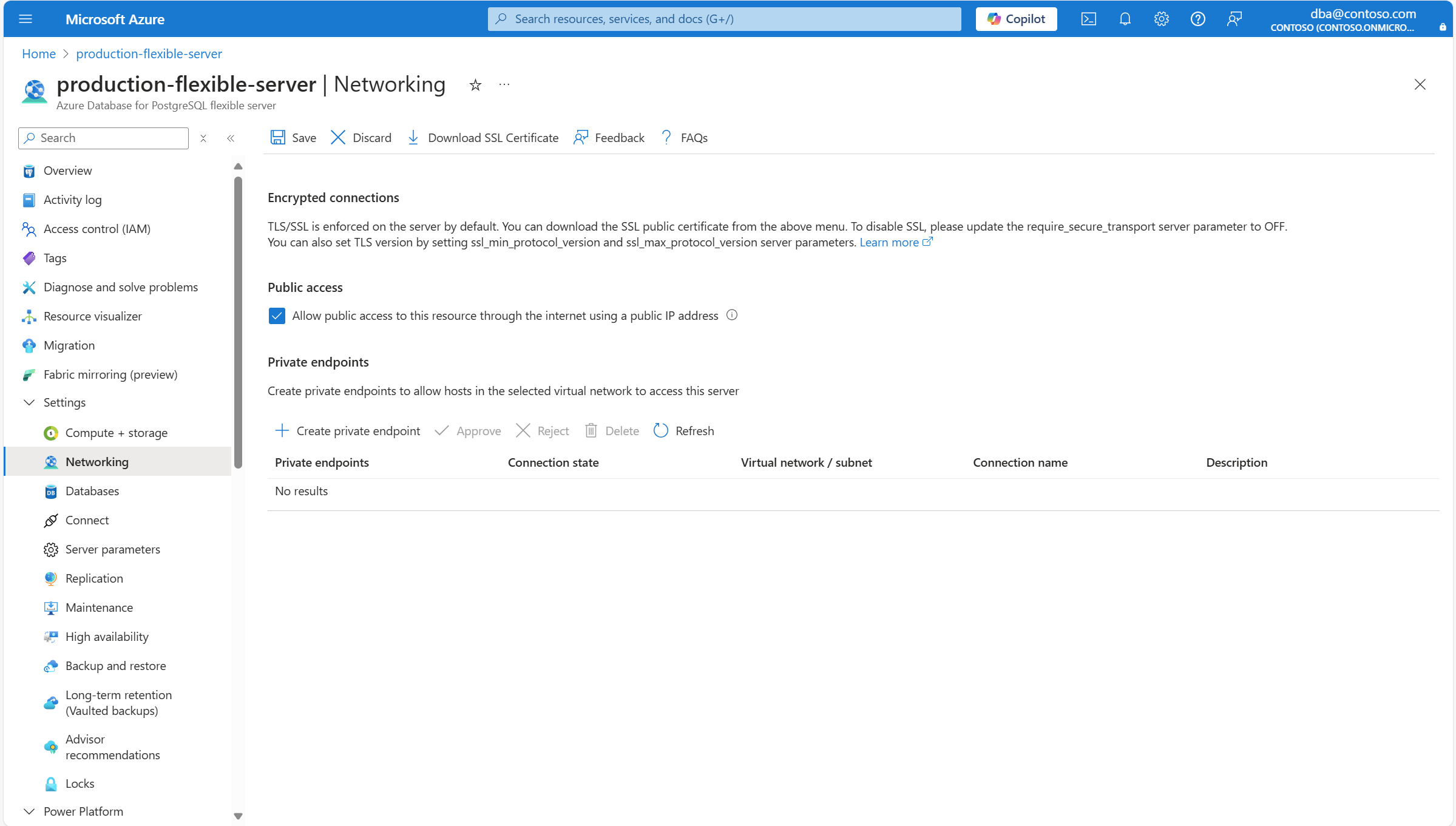 Captura de tela mostrando como habilitar o acesso público.