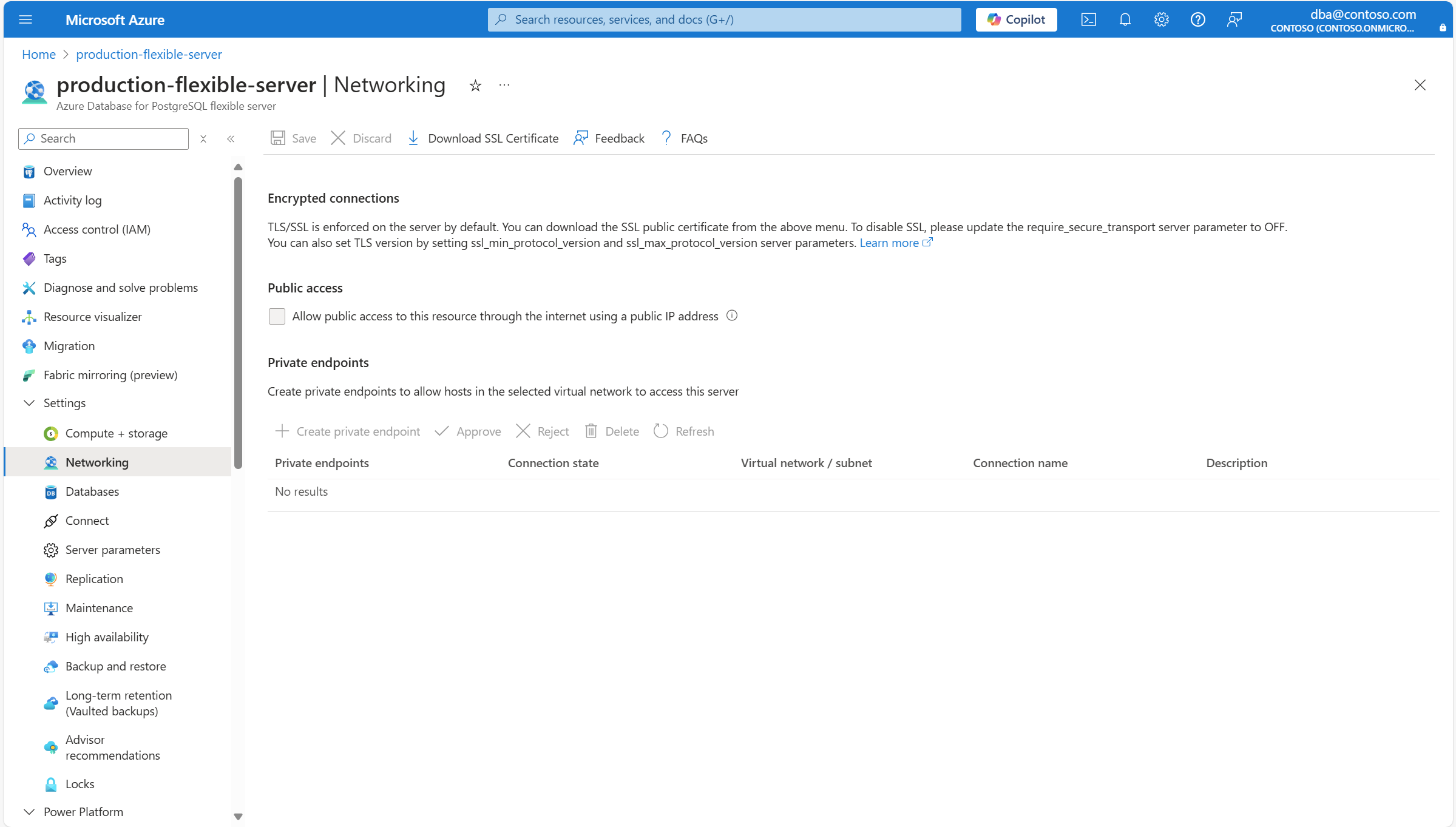 Captura de tela mostrando a página de Rede.