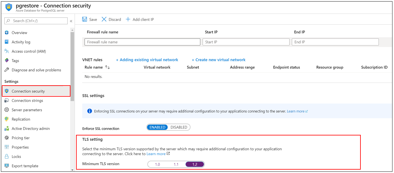 Configuração TLS para o Banco de Dados do Azure para PostgreSQL – Servidor único
