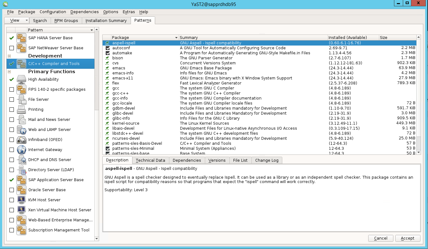 Captura de tela que mostra a seleção do segundo padrão no item do compilador e das ferramentas.