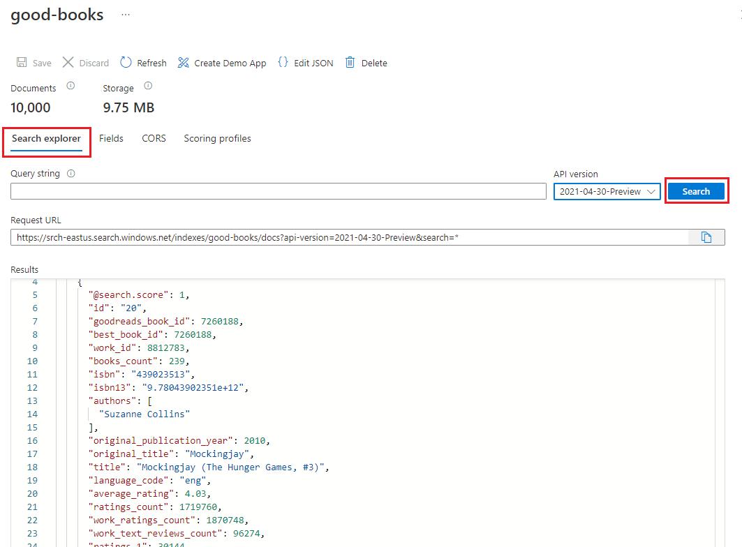 Captura de tela para expandir do portal do Azure mostrando os resultados da pesquisa