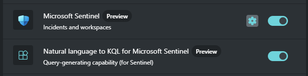 Captura de tela do ícone de engrenagem de seleção de personalização para o plug-in&nbsp;do Microsoft Sentinel.