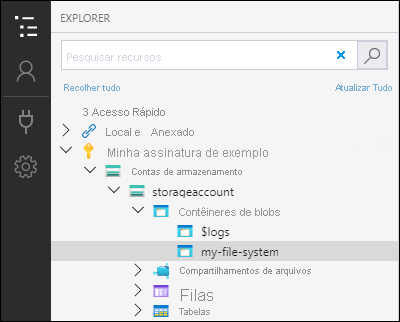 Microsoft Azure Storage Explorer - Container created