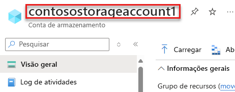 A screenshot showing how to find the storage account name.