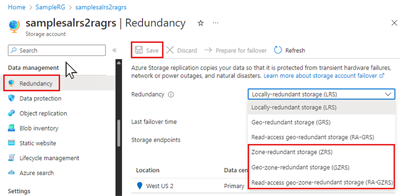 Captura de tela mostrando como alterar a opção de replicação zonal no portal.