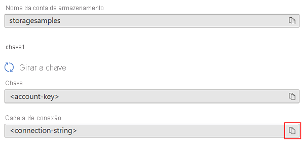 Screenshot showing how to view access keys in the Azure portal