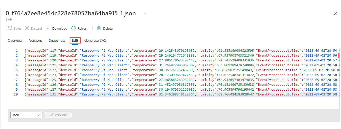 Screenshot showing the sample output file.