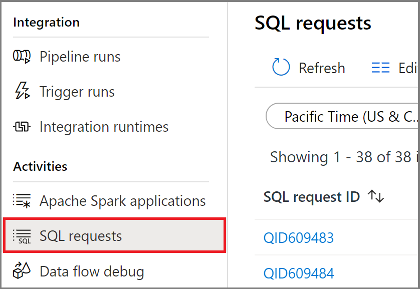 Selecionar solicitações SQL