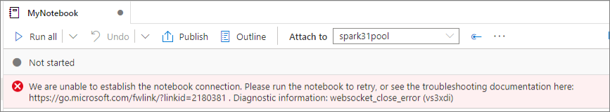 Problema de conexão no WebSocket do notebook