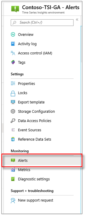 Add an alert to your Azure Time Series Insights environment