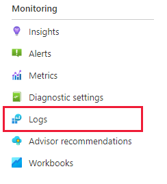 Captura de tela da ingestão do Azure Data Explorer para logs de Monitoramento