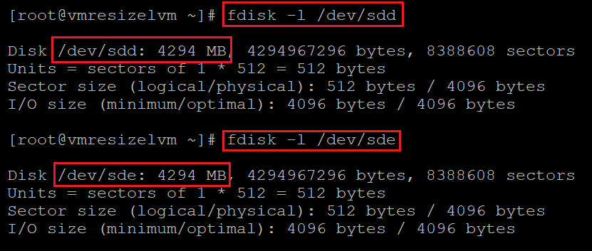 Captura de tela mostrando o código que verifica os tamanhos dos discos. Os resultados estão realçados.