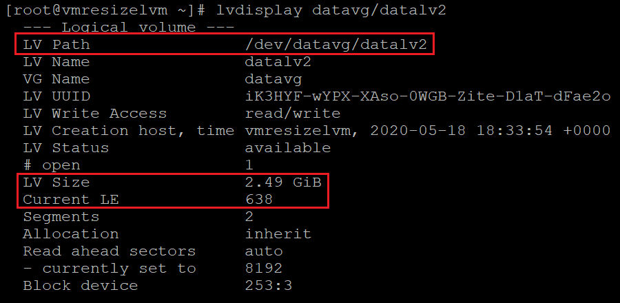 Captura de tela mostrando o código que verifica informações do volume local. O resultado está realçado.