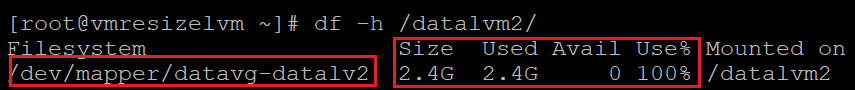 Captura de tela mostrando o código que verifica a utilização do sistema de arquivos. Os resultados estão realçados.