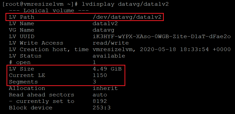 Captura de tela mostrando o código que obtém informações sobre o volume local. Os resultados estão realçados.