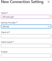 Configure an OAuth setting in Azure
