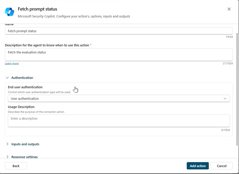 Adicionar ações ao agente Copilot Studio