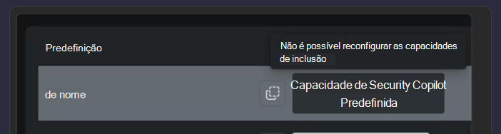 Imagem da etiqueta Capacidade de Security Copilot Predefinida no portal