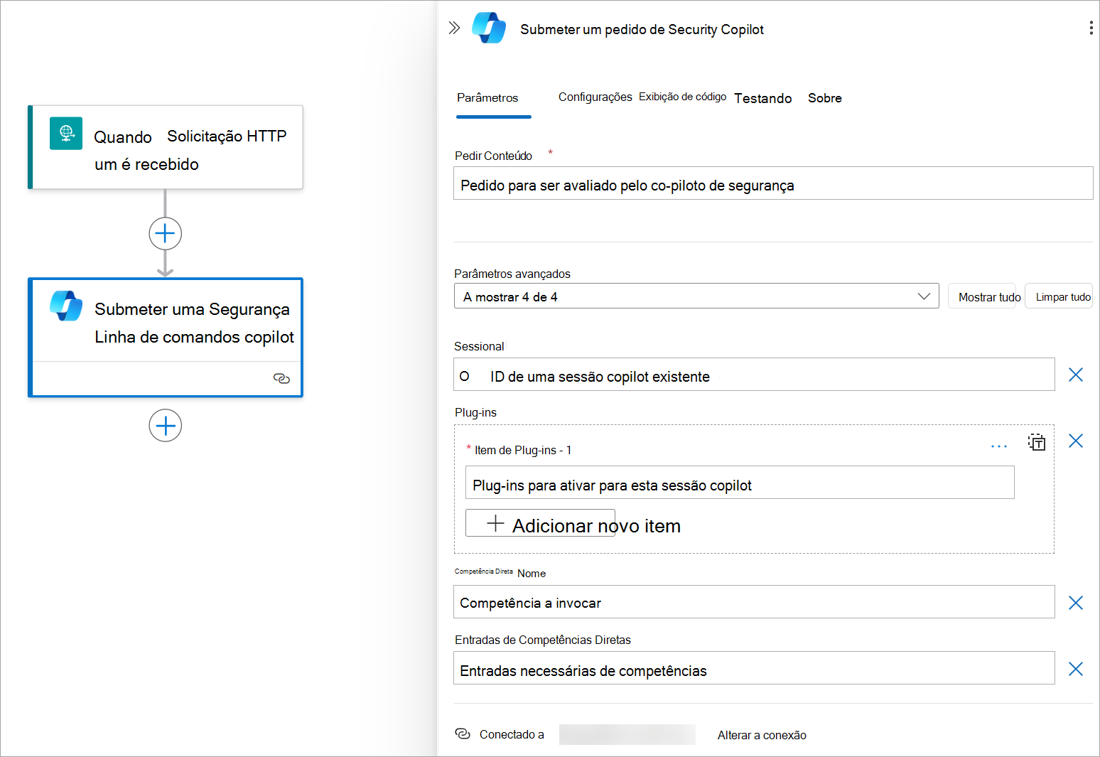 Parâmetros do Conector de Aplicativos Lógicos do Azure