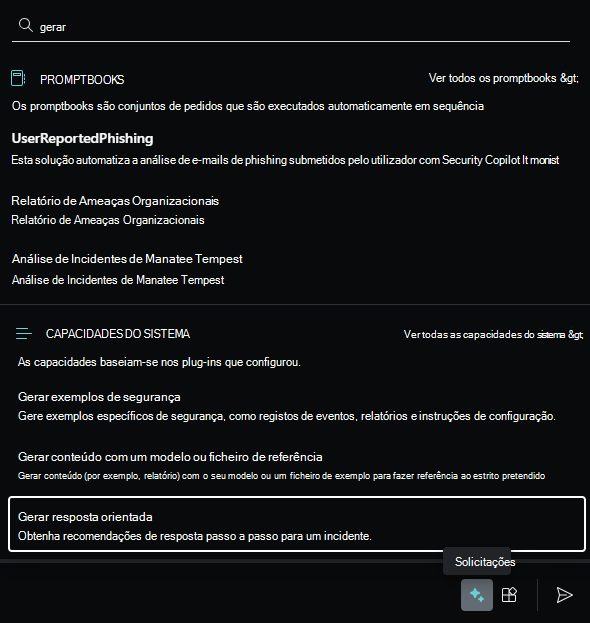 Captura de tela mostrando a lista filtrada de recursos do sistema para o plug-in Microsoft Defender XDR.