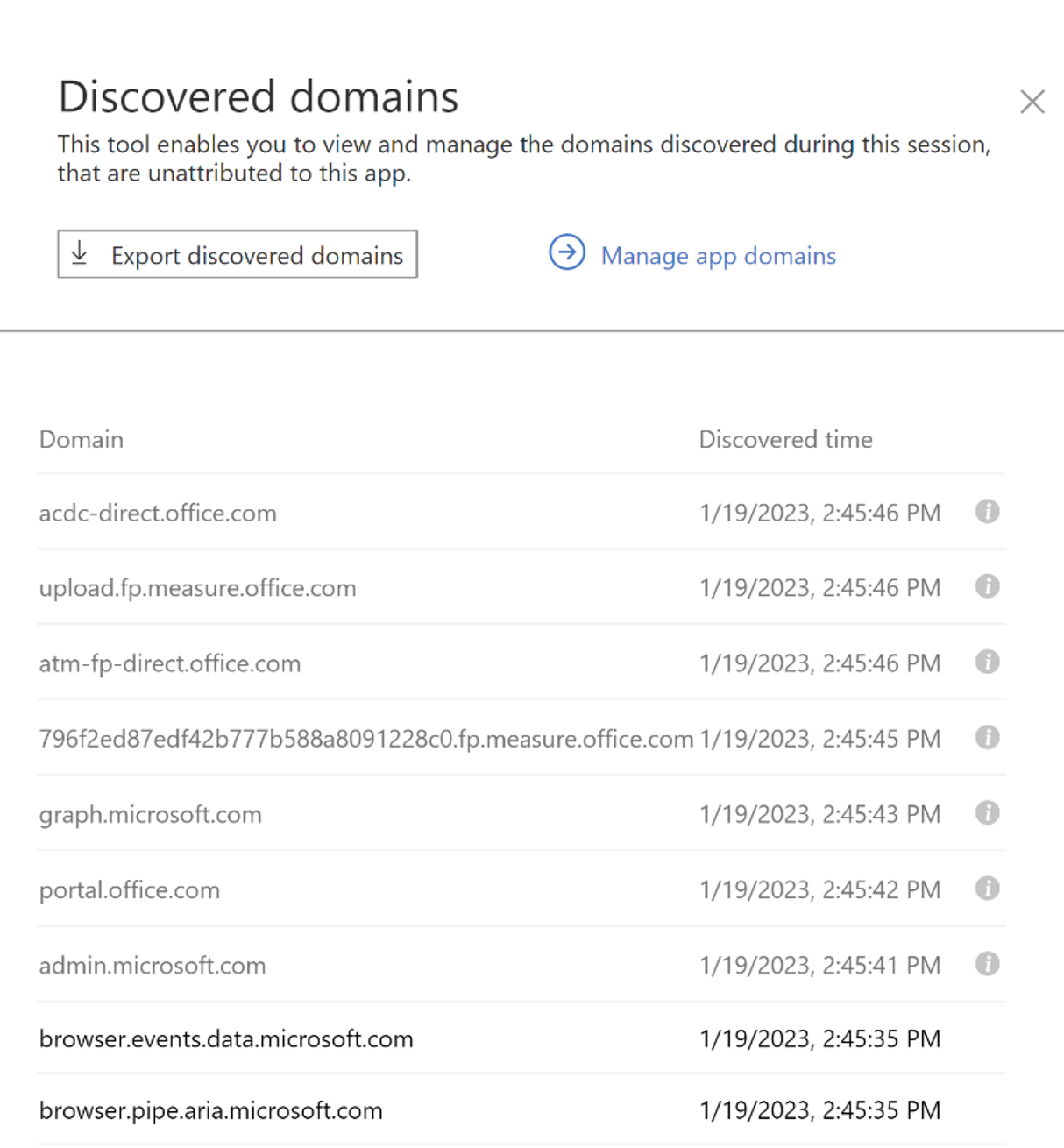 Select Discovered domains.