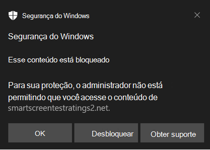 Segurança do Windows notificação para proteção de rede.