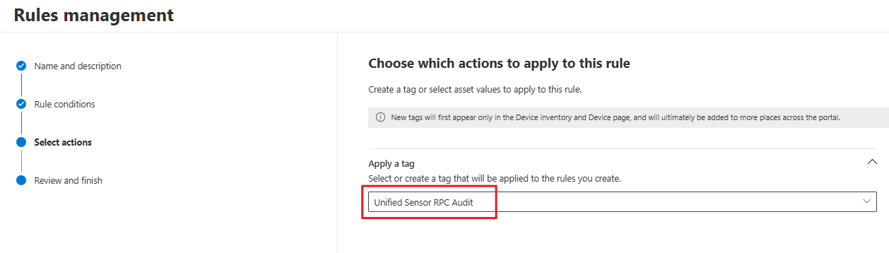 Captura de ecrã que mostra a etiqueta de configuração.