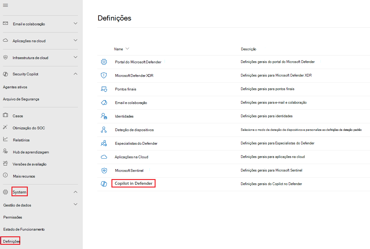 Captura de ecrã a mostrar a adição de guias personalizados a partir das definições.