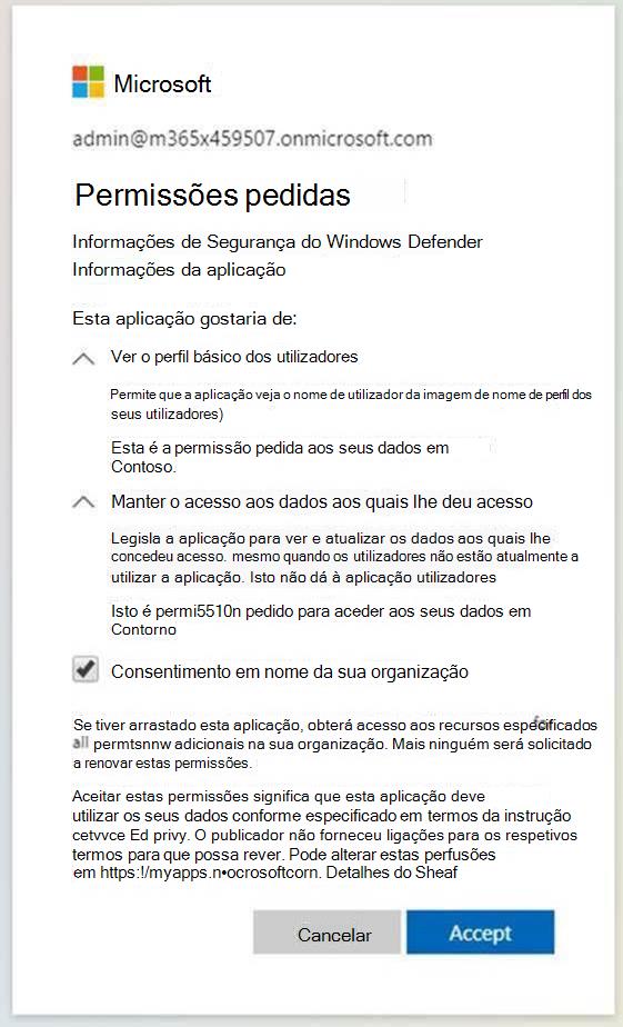Fluxo de início de sessão de consentimento.