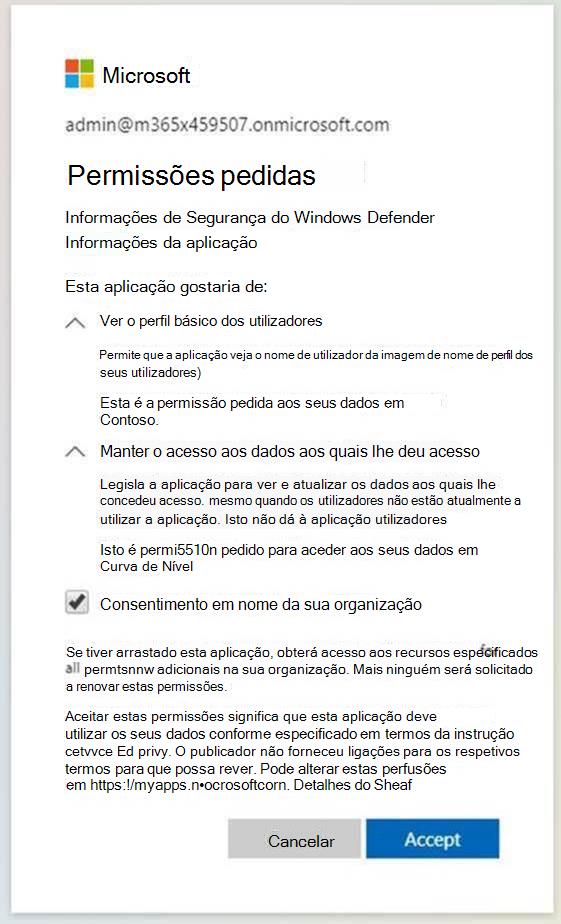 Fluxo de início de sessão de consentimento.