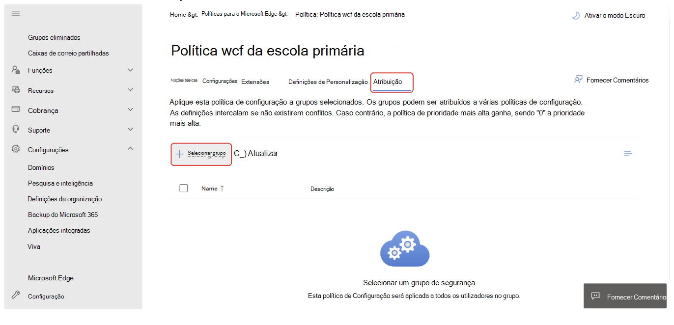 Procure DiagnosticData e configure Dados opcionais como Obrigatório.