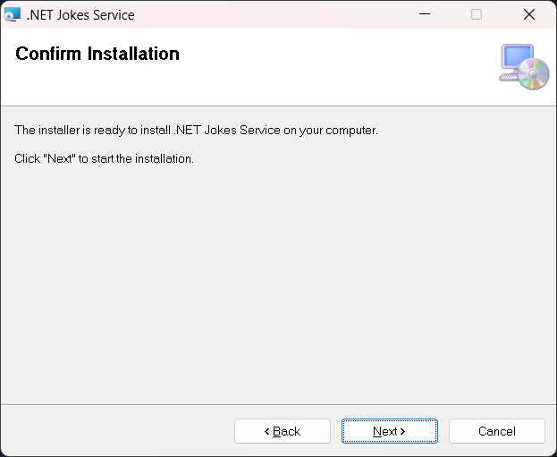 Installer confirm dialog.